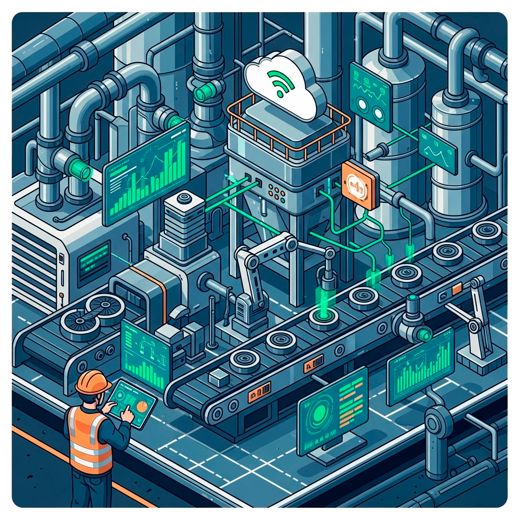 Ilustración industria digital Ilustración industria digital
